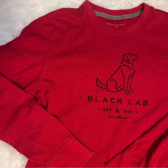Eddie Bauer Outdoor Black Lab Red Thermal Long Sleeve Knit size TXL Christmas - Picture 1 of 4